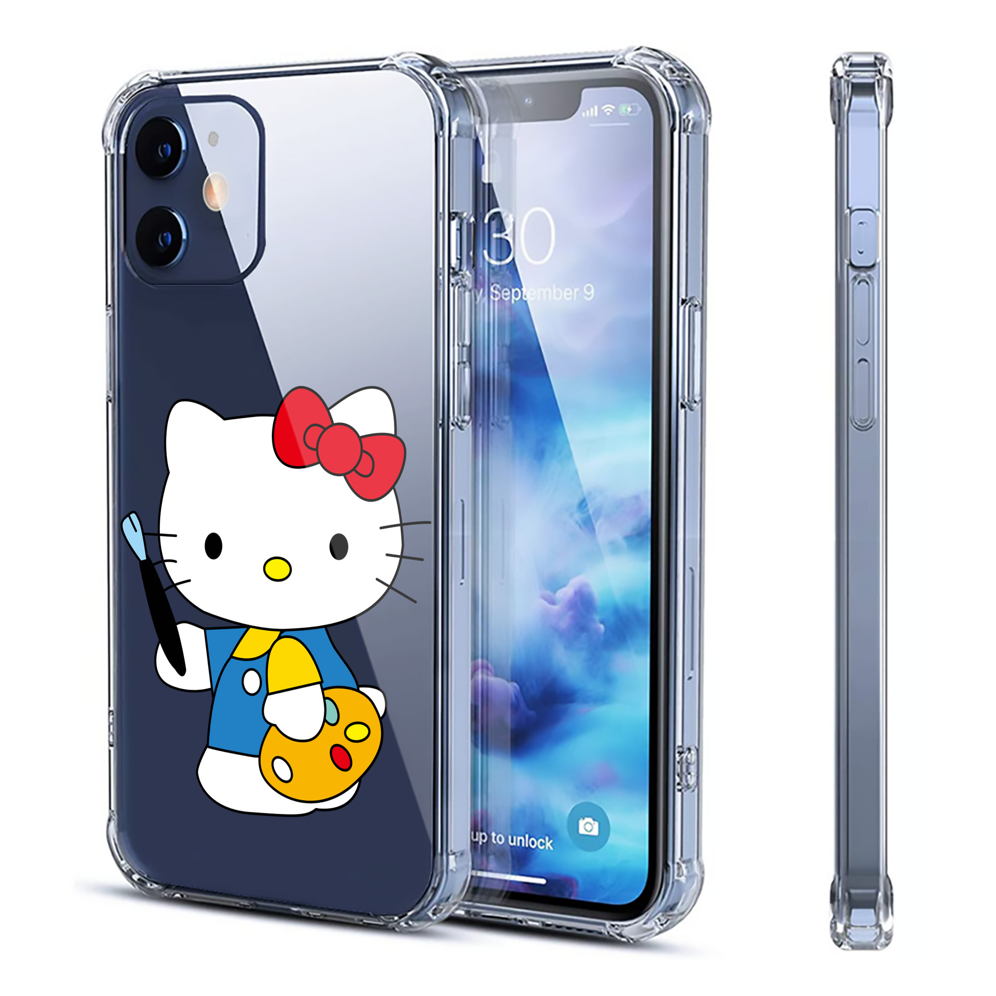 （画像用） Hello Kitty ハローキティ 【iPhone 12シリーズ対応】透明スマホケース（クリアソフトケース）